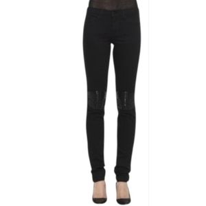 Joe's Jeans Black Dark Rinse Studded Moto Skinny Jeans